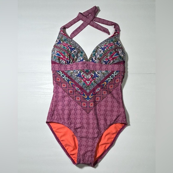PrAna Womens Lahari One Piece Swimsuit Pomegranate Marrakesh Size Small - NWT - Picture 2 of 15